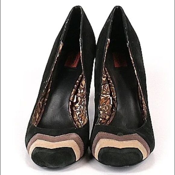 EUC Missoni x Target Suede Black Block Heel 8 - Picture 2 of 3